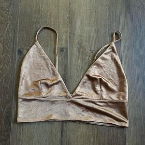Zara Bronze Gold Satin Crop Top Bra